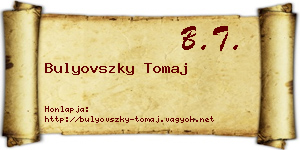 Bulyovszky Tomaj névjegykártya